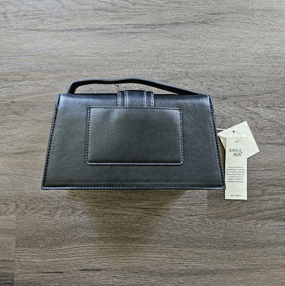 KAYLA + AVA Black Vegan Leather Miranda Mini Crossbody Bag Purse NWT - Picture 9 of 11